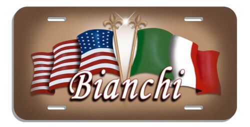 Italian USA Unity Flags Auto License Plate Personalize Text Many Colors Italy - Picture 5 of 6