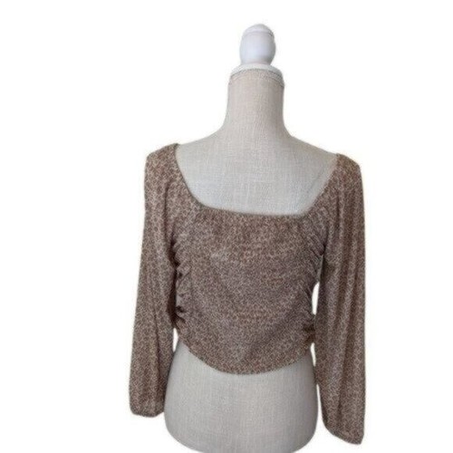 Crave Fame Animal Print Square Neckline Top Size Large Women - Picture 5 of 9