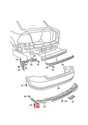 Genuine VW Polo Derby Vento-IND Vento 614 Spoiler Satin Black 