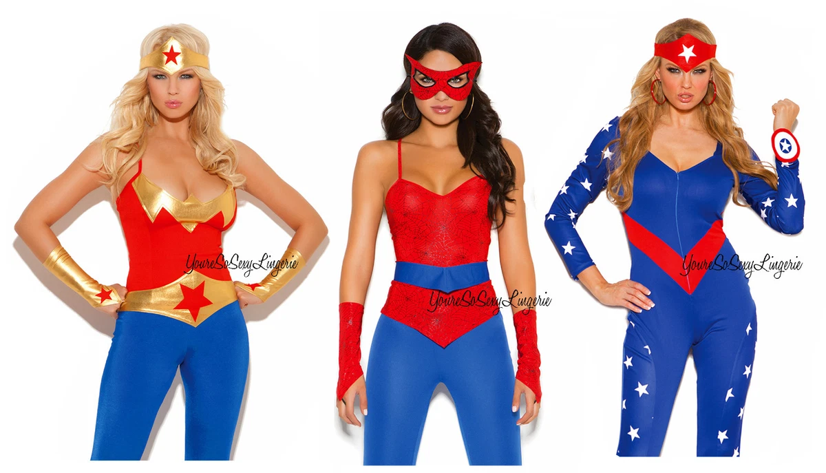 COSTUME SUPEREROE DONNA SEXY WONDER WOMAN SPIDERMAN AVENGERS