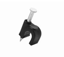 Coaxial Nail-In Clips, Black 20-Pack 