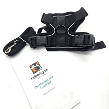 rabbitgoo Cat Harness Leash Set XS Black Escape Proof Reflective Breathable Vest