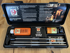 HOPPE  S 9 GUN CLEANING KIT 2007 Black Case 3 Rods Patches Solutions 3 Tips