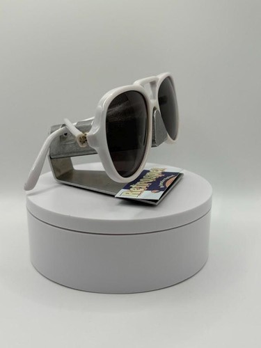 NEW Vintage Sunglasses | Non RX | Aviator Style | Grey Lens | White Frame - Picture 9 of 9