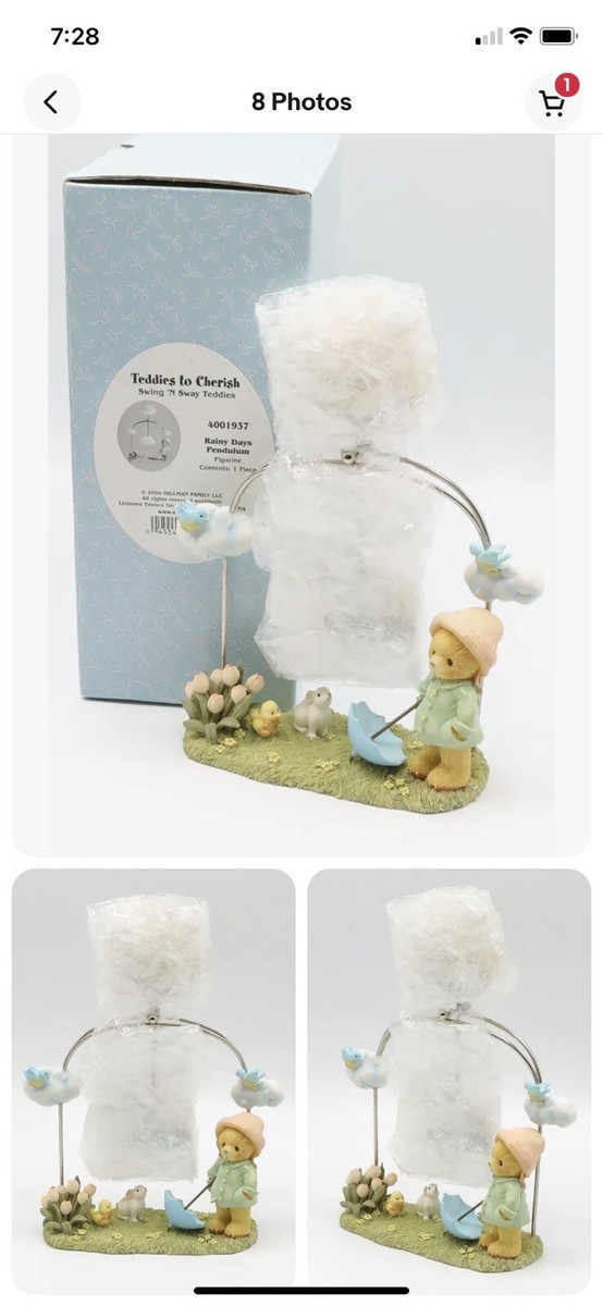 2004 Cherished Teddies Swing 'N Sway Figurine “Rainy Days