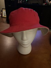 Boys red and khaki reversible fishing/bucket hat