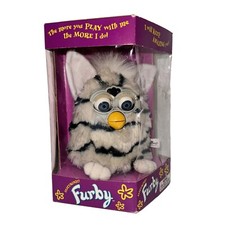 1998 Furby Model 70-800 Zebra Stripes with Blue Eyes - New in Open Box