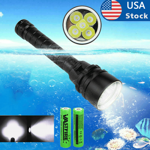 380000LM 5* LED Diving Torch UnderWater 220m Depth Waterproof Flashlight US - Picture 1 of 11