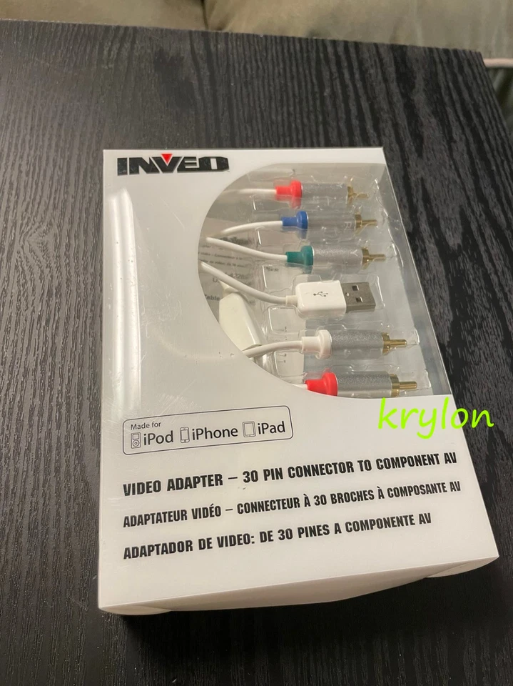 INVEO 30 Pin Dock Component Y Pb Pr Video RCA Stereo Audio Cable Adapter Retail - Image 2 of 4