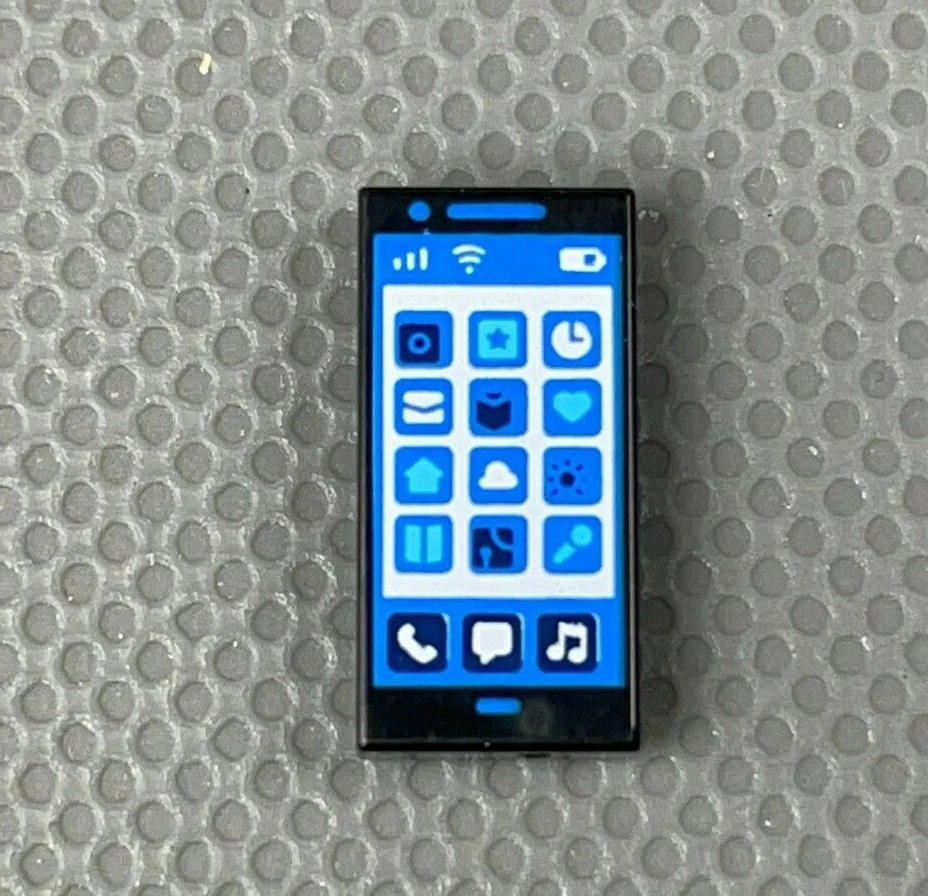 LEGO Minifigure Black CELL PHONE 1x2 Printed Tile App Icons Smart iPhone |  eBay
