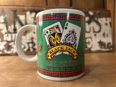 Vintage 1997 Las Vegas Blackjack Coffee Mug-Gift Creations Inc.