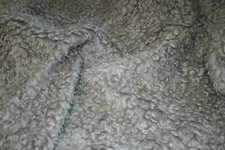 CURLY Teddy Faux Fur Fabric Material - SILVER GREY