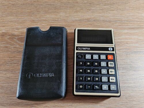 Ancienne Calculatrice Olympia CD44 + étui de rangement Testé - Afbeelding 1 van 14