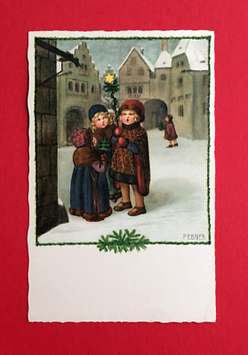 Artist postcard by Pauli Ebner around 1910 children star singer? ( 47063