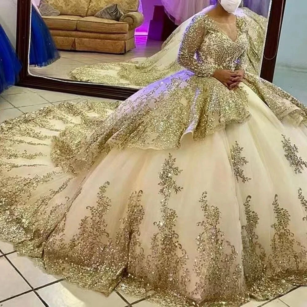 Champagne gold hotsell evening gown