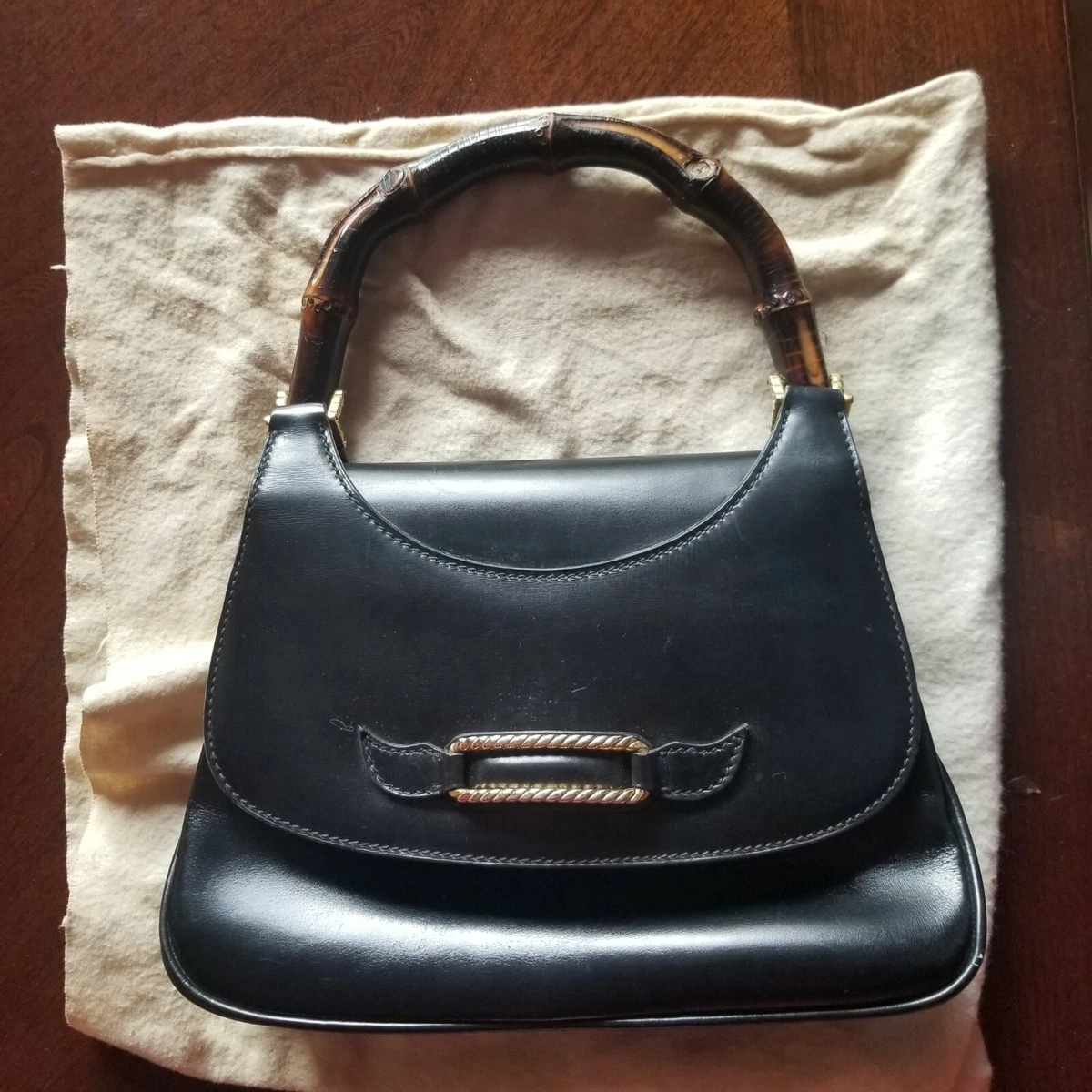 vintage gucci bag black leather