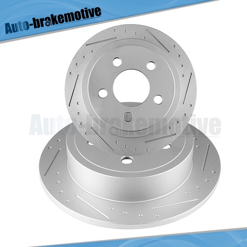 FOR 2009-2012 2013 2014 2015 LEXUS IS250 SLOTTED & DRILLED REAR BRAKE ROTORS - Picture 5 of 12