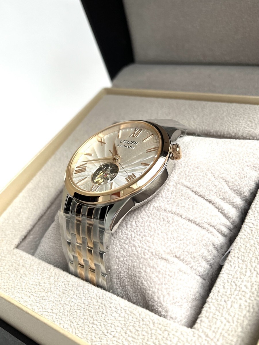 Brand New! Citizen Automatic Watch NH9136-88A Open Heart Two Tone