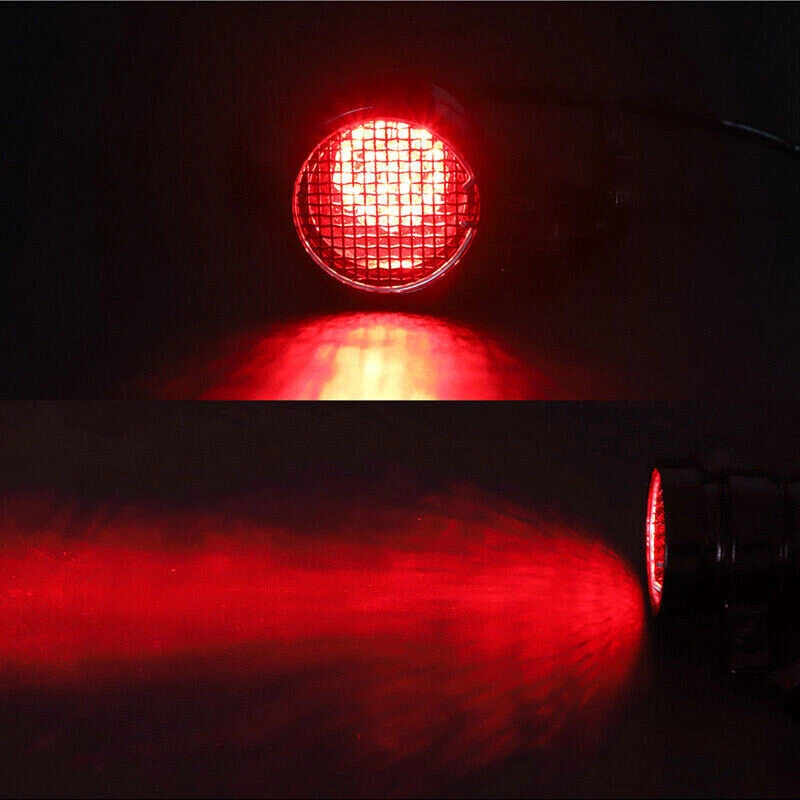 Aluminum Motorcycle Dirt Bike Retro Grid LED Stop Brake License Plate Tail Light - Изображение 2 из 4