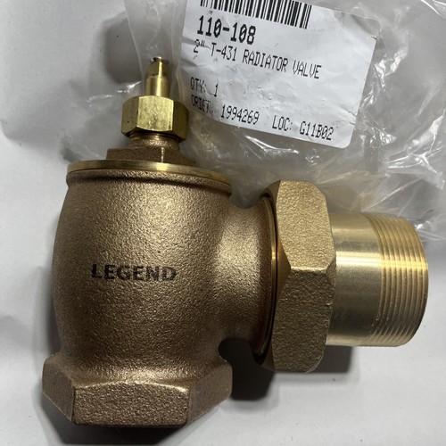 Legend Valve 110-108, 2 Inch, T-431 Bronze Angle Radiator Steam Valve, 60 wog - Picture 2 of 5