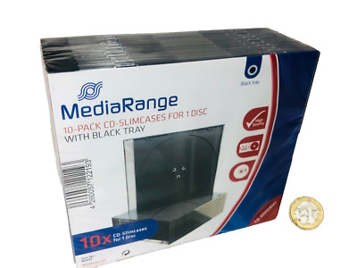 CD Slim Case x10 New Storage Spares Sealed ra