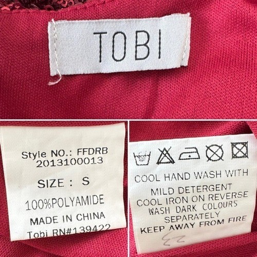 Tobi weinrot Pailletten tief tiefer V-Ausschnitt Minikleid formell S - Bild 8 von 9