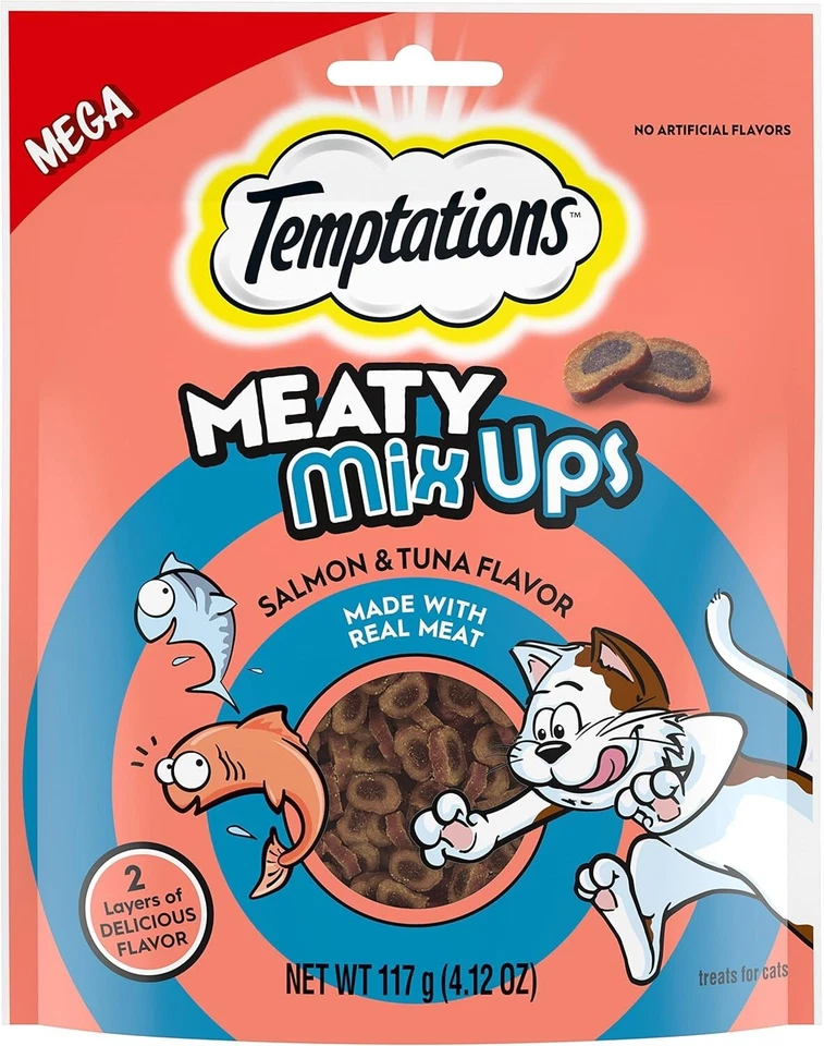 Temptations Meaty MixUps вкус лосося и тунца для кошек, 4,12 унц. Мешочек - Изображение 2 из 4