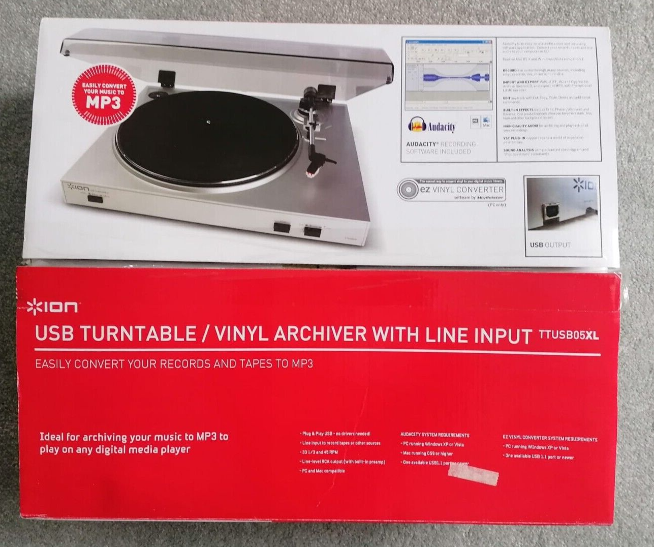 ION USB TURNTABLE / VINYL ARCHIVER WITH LINE INPUT TTUSB05XL eBay