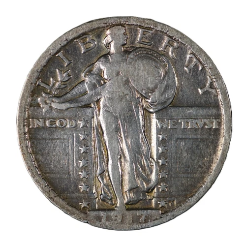 1917 T2 Fine+ Standing Liberty Quarter