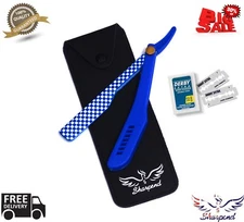 Classic Straight Steel Edge Barber Razor Folding Shaving Knife+ 10 Blades Free 