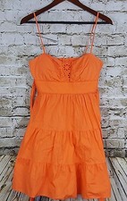 City Triangles  Junior Size 7 Orange Flowing Sun Dress Layered Hem Party Casual