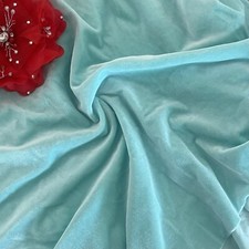 Light Aqua Blue Stretch Velvet Fabric-60" Wide - Polyester Spandex-by the Yard