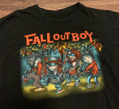 Rare Fall Out Boy Concert Tour T-shirt Black Cotton Tee All Sizes S-5XL TMB4851