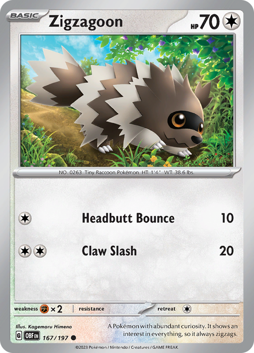 Pokemon Zigzagoon (167/197) [Scarlet & Violet: Obsidian