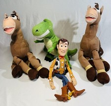 Disney Toy Story Plush lot 2 Bullseye w/ Stamp Woody and Rex Free Ship
