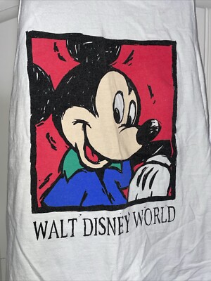 Disney Mickey, INC Mickey Mouse Vintage 90s White Tank Top Womens