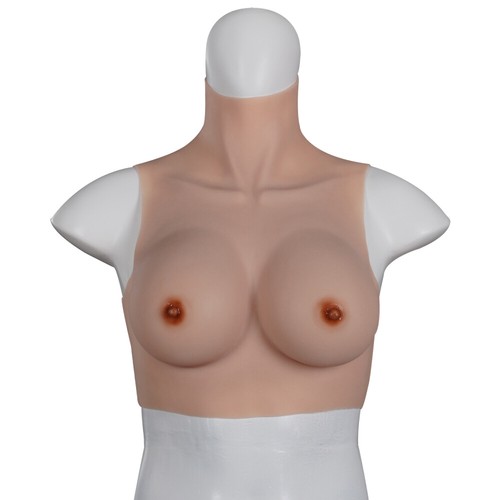 High Neck Silicone Breast Forms Fake Boobs For Crossdresser Transgender Cosplay - Picture 2 of 34