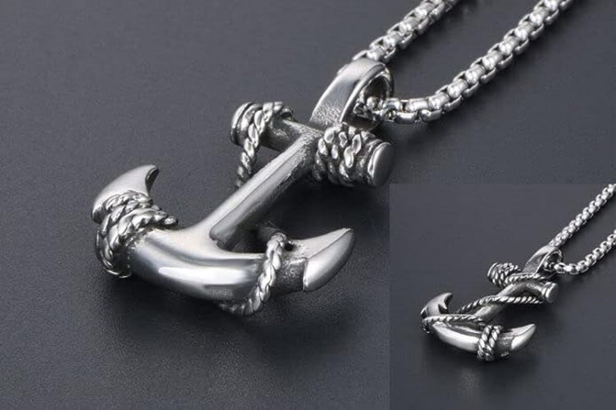 Silver Anchor Stainless Steel Pendant At ₹ 17/piece In Rajkot | ID: 2855954759455 - Foto 3