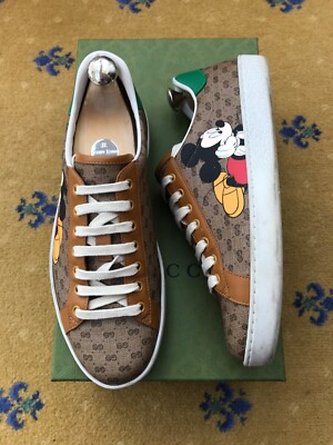 Gucci Ace Turnschuhe Sneaker Disney Mickey Mouse Monogram Herren US 8 UK 7,5 EU 41,5