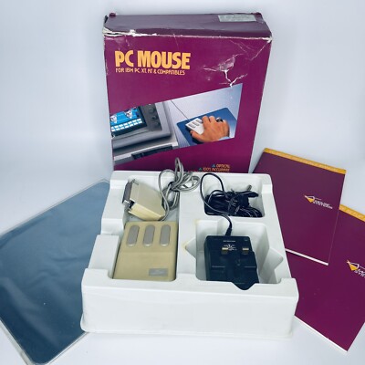 PC Maus Mouse Systems USA 1980er MSC 900800-102/B mit Box für Requisite Ersatzteile Reparatur