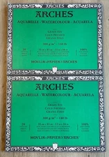 Aquarelle Arches Watercolor Paper Block Cold Pressed 12 x 16” SEALED 40 Sheets