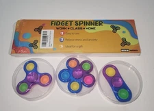 Fidget Spinner 3 Pack, Pop Fidget Spinners Sensory Party Favors Fidget Toys