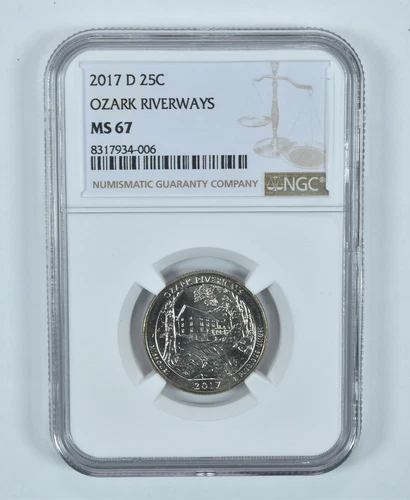 2017-D Washington Quarter Ozark Riverways America The Beautiful MS67 NGC *4808