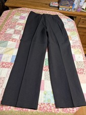 NWT 70's Sears 100 Polyester Woman  s Black Elastic Trouser Pant, 31 x30
