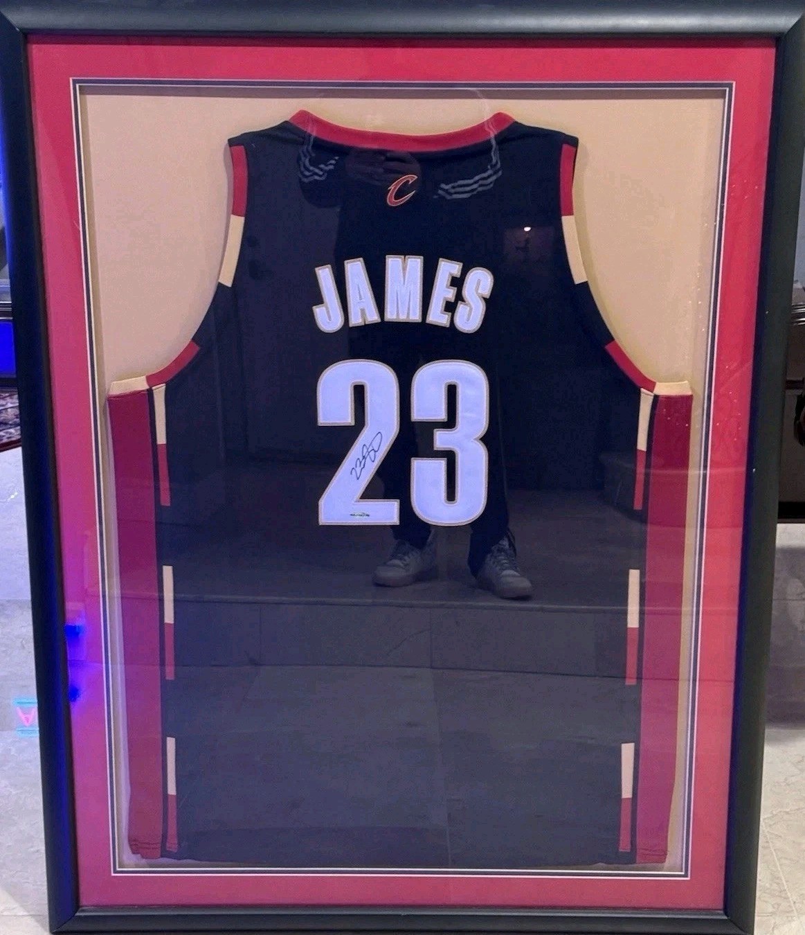 LeBron James Autographed Signed Cleveland Cavaliers Authentic Adidas Blue CAVALIERS Framed Jersey 