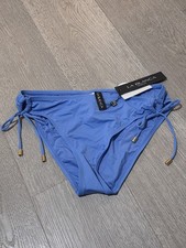 La Blanca Island Goddess Loop Hipster Bikini Swimsuit Bottom Swim Blue Size 12