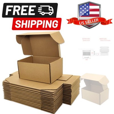 6x4x2 inches Small Shipping Boxes Set of 50 - Brown Mailer Corrugated Cardboa...