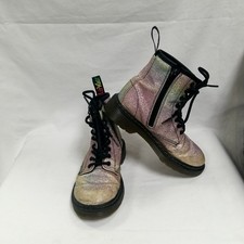 Dr Doc Martens 1460 Glitter J Pastel Rainbow Kids Sz 13 Combat Boots
