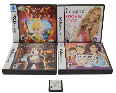 Lot Of 5 Nintendo Ds Games Tinkerbell Lost Treasure, Wizards Of Waverly Place +