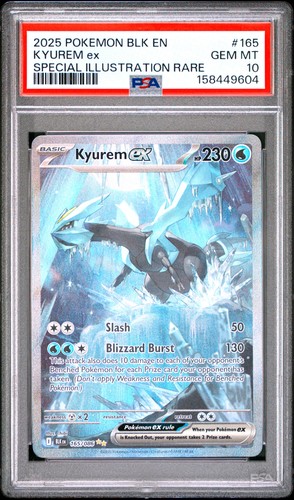 2025 POKEMON BLK EN-BLACK BOLT SPECIAL ILLUSTRATION RARE #165 KYUREM EX PSA 10